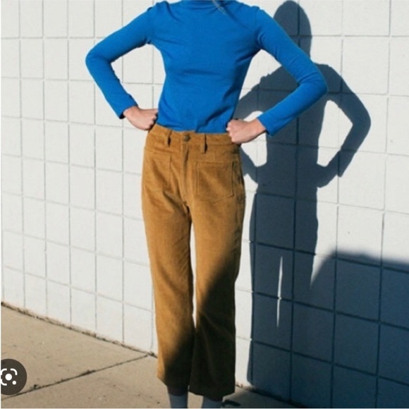 No. 6 100% cotton cream/tan corduroy Mid-rise pants NWT - Picture 1 of 11